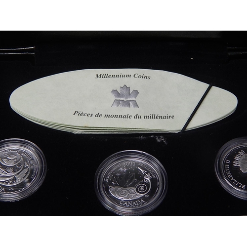 38 - Canada Millennium 2000 Silver Proof Set containing 12 x .925 Sterling Silver Proof 25 Cent coins in ... 