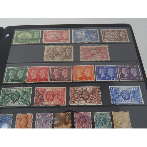 63 - Collection of GB stamps inc much KGV (inc Seahorses) on 2 x Hagner sheets