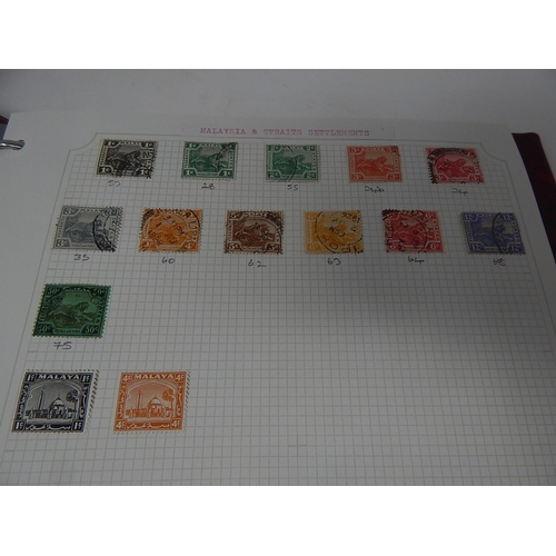 66 - Malaysia and Strait Settlements collection housed in maroon Stanley Gibbons 'Avon' album and outer s... 