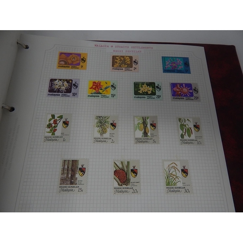 66 - Malaysia and Strait Settlements collection housed in maroon Stanley Gibbons 'Avon' album and outer s... 