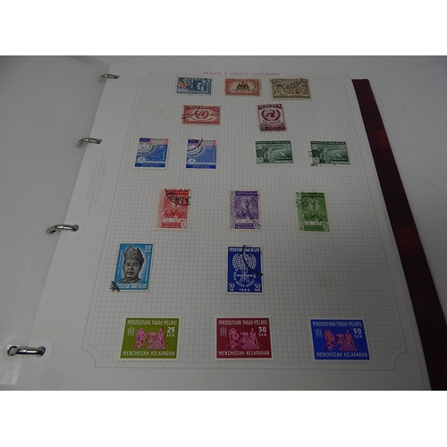 66 - Malaysia and Strait Settlements collection housed in maroon Stanley Gibbons 'Avon' album and outer s... 