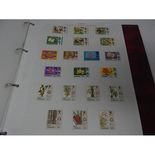 66 - Malaysia and Strait Settlements collection housed in maroon Stanley Gibbons 'Avon' album and outer s... 