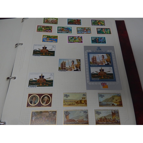 67 - New Zealand, Niue & Norfolk islands stamps inc mini-sheets housed in maroon Stanley Gibbons 'Avon' a... 