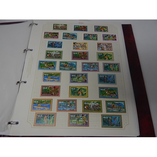 67 - New Zealand, Niue & Norfolk islands stamps inc mini-sheets housed in maroon Stanley Gibbons 'Avon' a... 