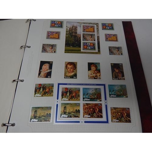 67 - New Zealand, Niue & Norfolk islands stamps inc mini-sheets housed in maroon Stanley Gibbons 'Avon' a... 