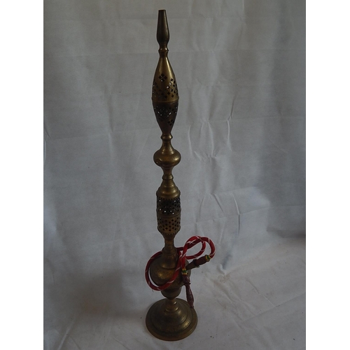 547 - Large Floor Standing Brass Hookah Pipe.