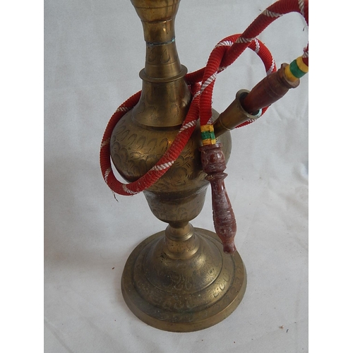 547 - Large Floor Standing Brass Hookah Pipe.