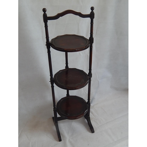 548 - 1930's Folding Three Tier Cake Stand.