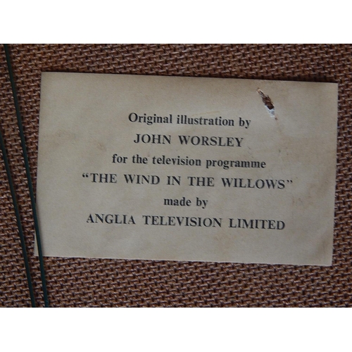 556 - JOHN WORSLEY (1919-2000) Original Illustration For Anglia Television: Wind in The Willows by Kenneth... 