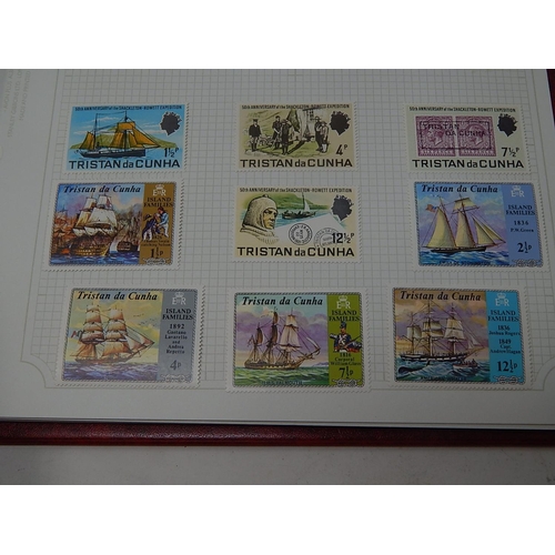 72 - Trinidad and Tobago, Tristan da Cunha inc mini sheets housed in maroon Stanley Gibbons Avon album