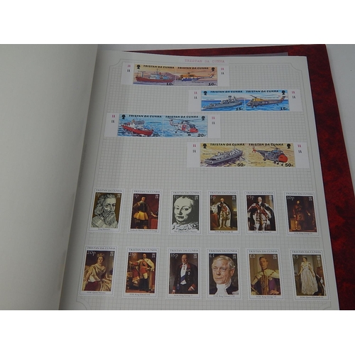 72 - Trinidad and Tobago, Tristan da Cunha inc mini sheets housed in maroon Stanley Gibbons Avon album