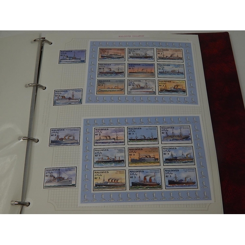 75 - Maldive Islands/Mauritius collection housed in maroon Stanley Gibbons Avon album