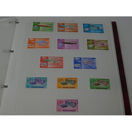 75 - Maldive Islands/Mauritius collection housed in maroon Stanley Gibbons Avon album