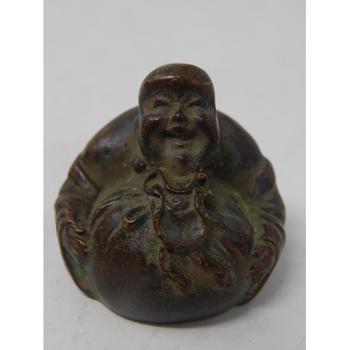 587 - Two Small Chinese Bronze Figures: Tallest Measuring 5.5cm