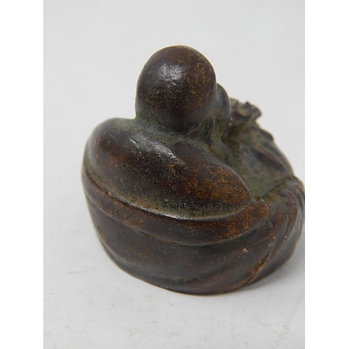 587 - Two Small Chinese Bronze Figures: Tallest Measuring 5.5cm