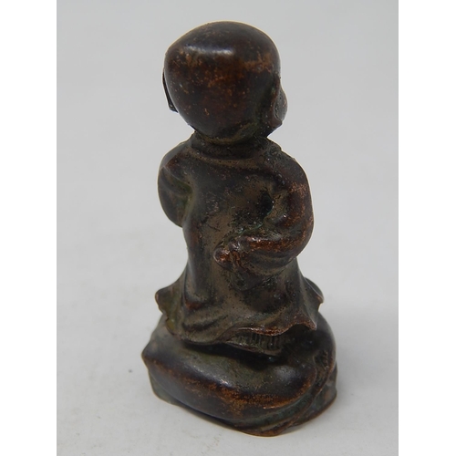 587 - Two Small Chinese Bronze Figures: Tallest Measuring 5.5cm