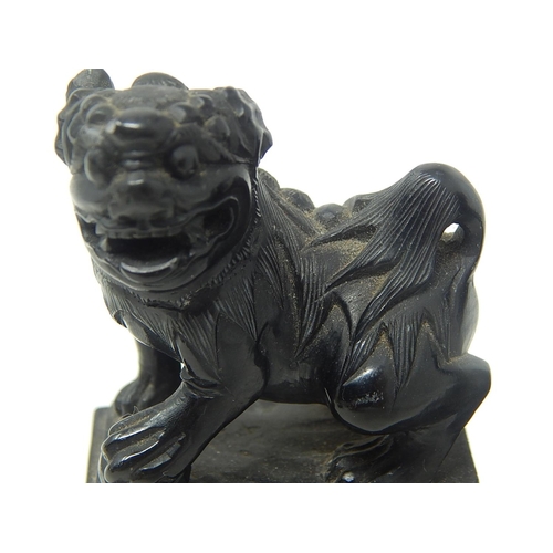 588 - Two Chinese Hardstone Temple Dogs: Measuring 8cm high