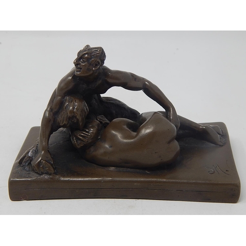 593 - Bronzed Erotic Sculpture: Measures 12.5cm wide