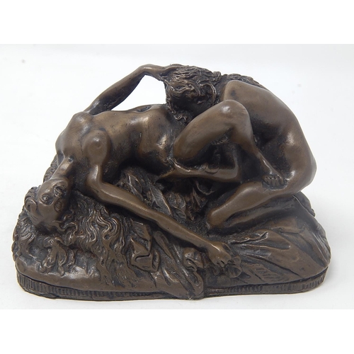 594 - Bronzed Erotic Sculpture: Measures 11cm wide