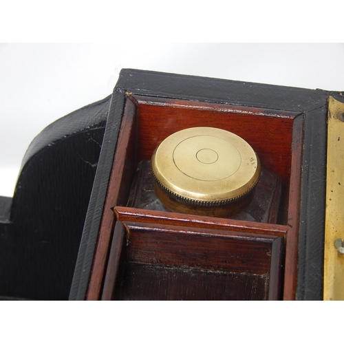 568 - Victorian Leather Bound Writing Slope with Fitted Interior.