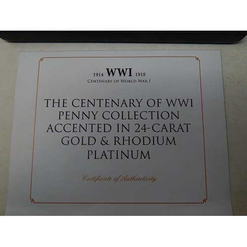 160 - The Five Coin Penny Set inc the rare 1919 KN Penny and all the other Branch Mint Pennies in case wit... 