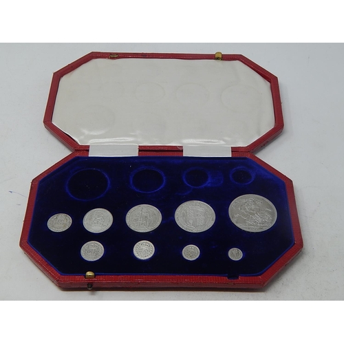 171 - Edward VII 1902 Matt Proof set From Crown to Sixpence including Maundy Money Set in maroon fitted Ro... 