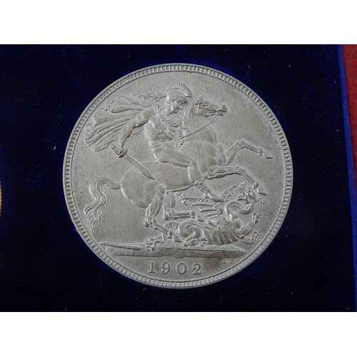 171 - Edward VII 1902 Matt Proof set From Crown to Sixpence including Maundy Money Set in maroon fitted Ro... 