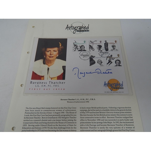 86 - First Day Cover with House of Lords postmark signed by Margaret Thatcher