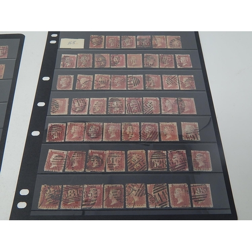 98 - Collection of 90 x Victorian Penny Reds all Plate 168 housed on 2 x Hagner sheets