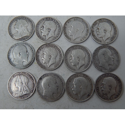 111 - Collection of early Silver Sixpences:  1895, 1898, 1906, 1907, 1908, 1911, 1913, 1914 1915, 1916, 19... 