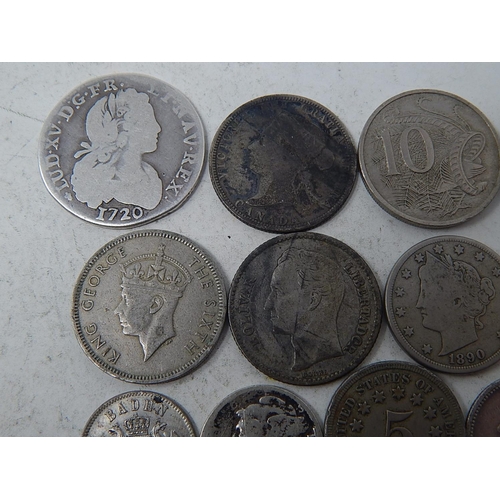 112 - France 1720 Silver Ecu; South Africa Paul Kruger Boar war Silver Sixpence 1895; USA 5 Cents 1868, 18... 