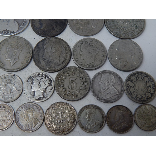 112 - France 1720 Silver Ecu; South Africa Paul Kruger Boar war Silver Sixpence 1895; USA 5 Cents 1868, 18... 