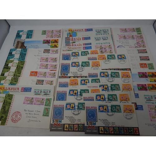 113 - Collection of early Malaysia/Singapore Covers(32), many colour illustrated from 1967, unusual lot