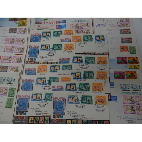 113 - Collection of early Malaysia/Singapore Covers(32), many colour illustrated from 1967, unusual lot