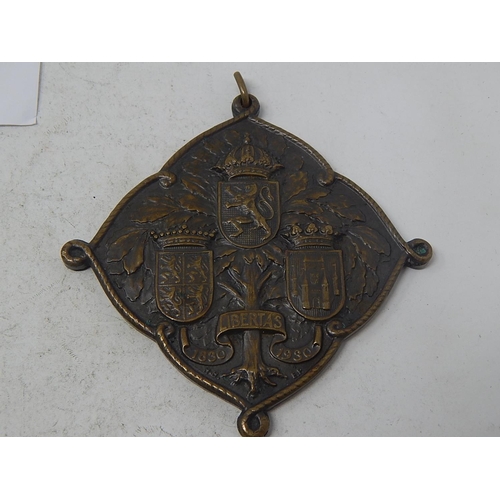 128 - A French Third Republic Medal from 1930 struck in Copper with accompanying papers