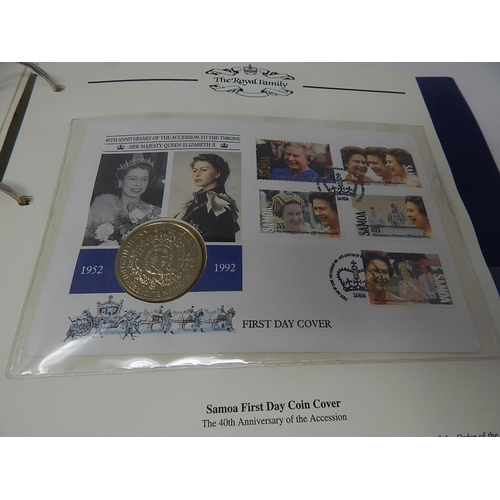 132 - Royal family Collection of 6 x Coin Covers plus some Mint Blocks of stamps, covers, etc housed in bl... 