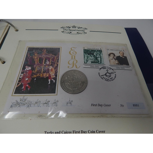 132 - Royal family Collection of 6 x Coin Covers plus some Mint Blocks of stamps, covers, etc housed in bl... 