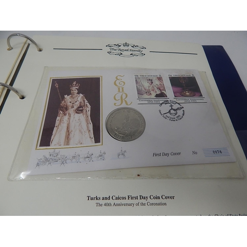 132 - Royal family Collection of 6 x Coin Covers plus some Mint Blocks of stamps, covers, etc housed in bl... 