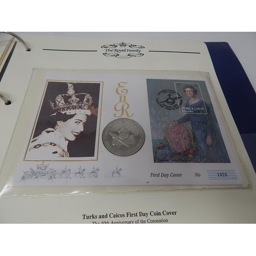 132 - Royal family Collection of 6 x Coin Covers plus some Mint Blocks of stamps, covers, etc housed in bl... 
