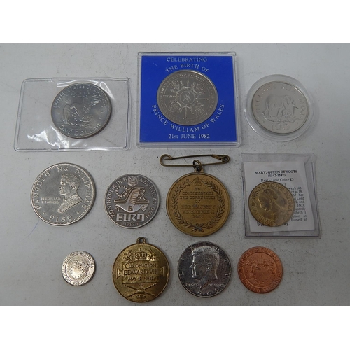 146 - USA Eisenhower Dollar 1971; Tanzania 100 Shillings 1986; Phillipines Peso 1970; Netherlands 5 Euro 1... 