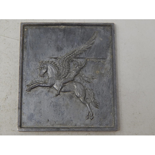 147 - Souvenir plaque made from metal from one of the crashed gliders which carried the British 1st Airbor... 