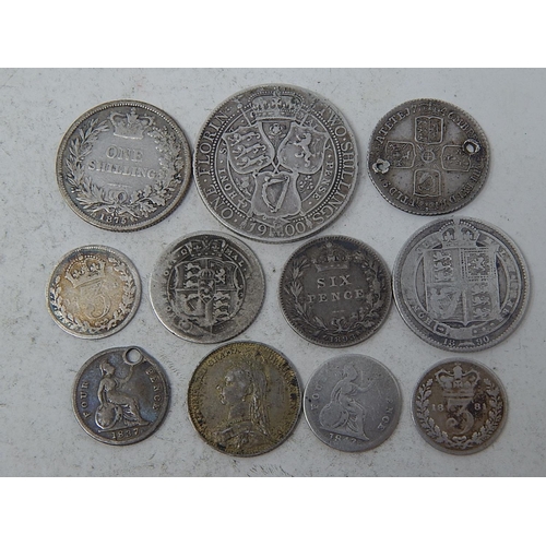 149 - Collection of early UK Silver coins comprising: Silver Threepences 1881, 1900; Groats 1837, 1842; Si... 
