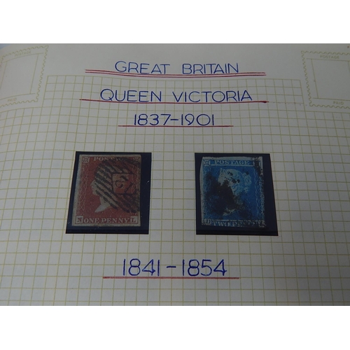 156 - An old-time collection of GB Stamps from 1841 1d Red, 2d Blue; complete run of 1d Reds from Plate 71... 