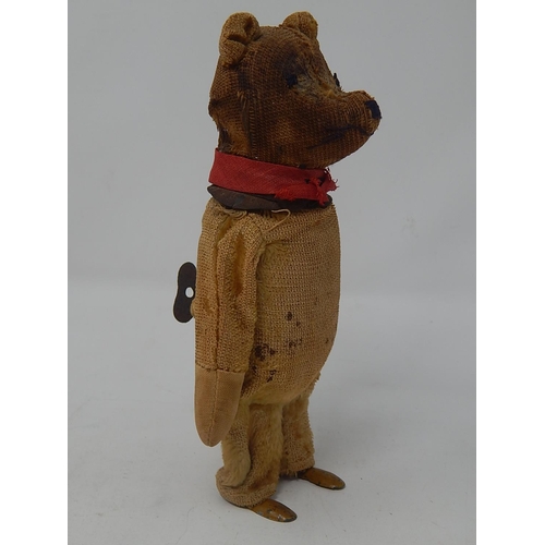 607 - WANTED: NEW HOME: Charming Early C20th German Clockwork Bear in Need of A New Home: Measures 17cm Hi... 