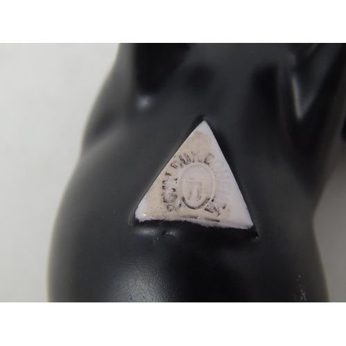 608 - ROYAL DUX: Black Pig with Trademark Pink Triangle to Underside: Measures 9cm.