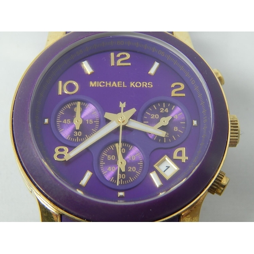 499C - MICHAEL KORS: Chronograph Wristwatch with Date Aperture: Working when catalogued