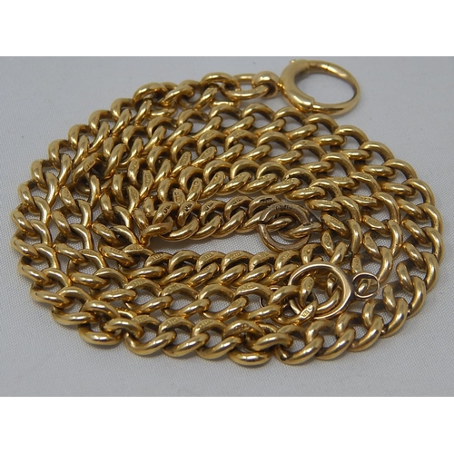 216 - 18ct Gold Watch Chain: Hallmarked on Every Link: Weight 40g