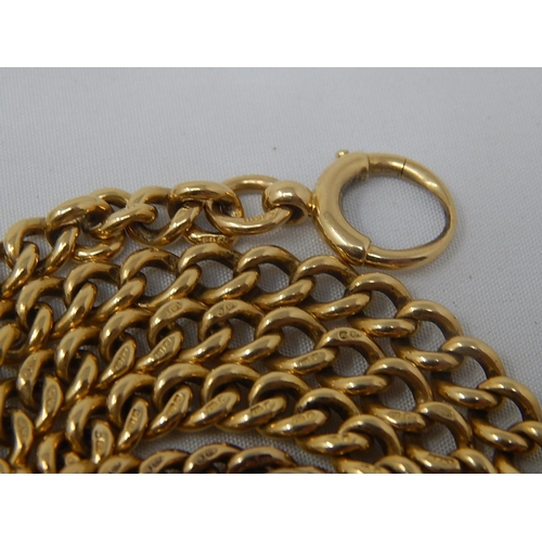 216 - 18ct Gold Watch Chain: Hallmarked on Every Link: Weight 40g