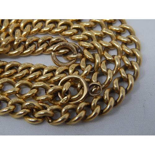 216 - 18ct Gold Watch Chain: Hallmarked on Every Link: Weight 40g