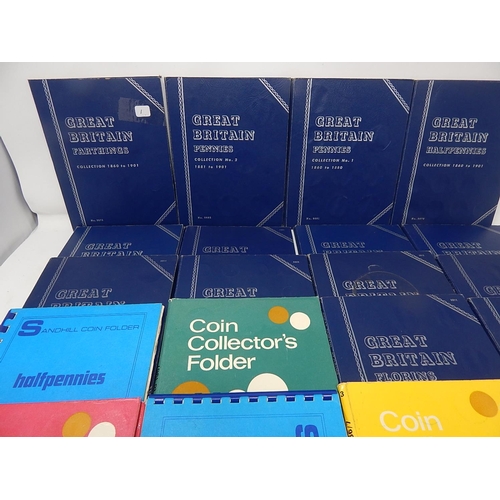 1 - A large collection of coins housed in vintage Whitman and other folders, together with some empty fo... 